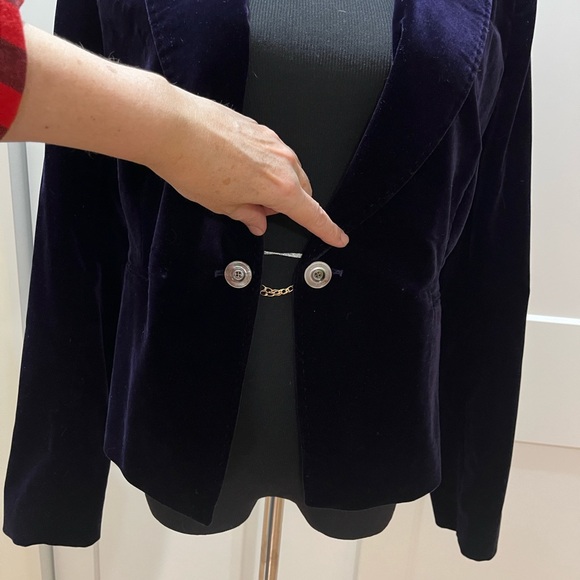 Karen Millen Deep Blue Velvet Dress with Chain Accent - Picture 4 of 16